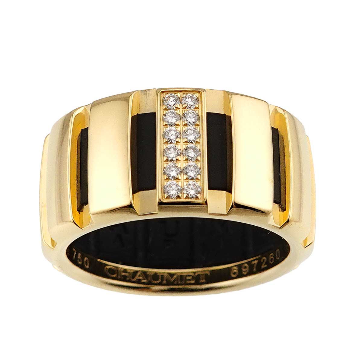Class one MM Diamond Ring 18K YG Rubber Size52 5.75-6(US)