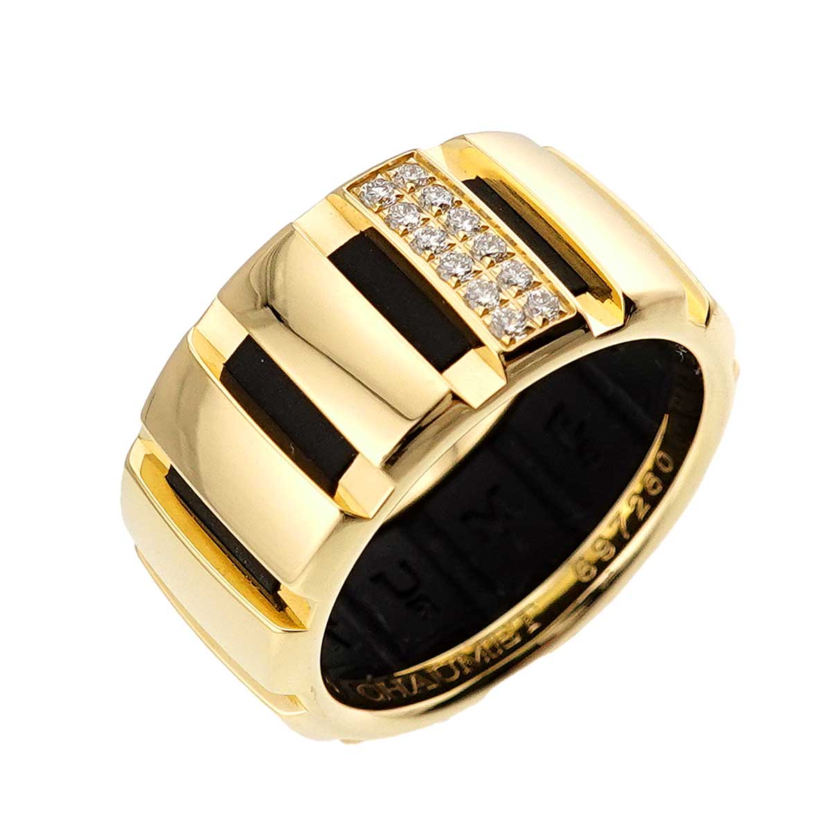 Class one MM Diamond Ring 18K YG Rubber Size52 5.75-6(US)