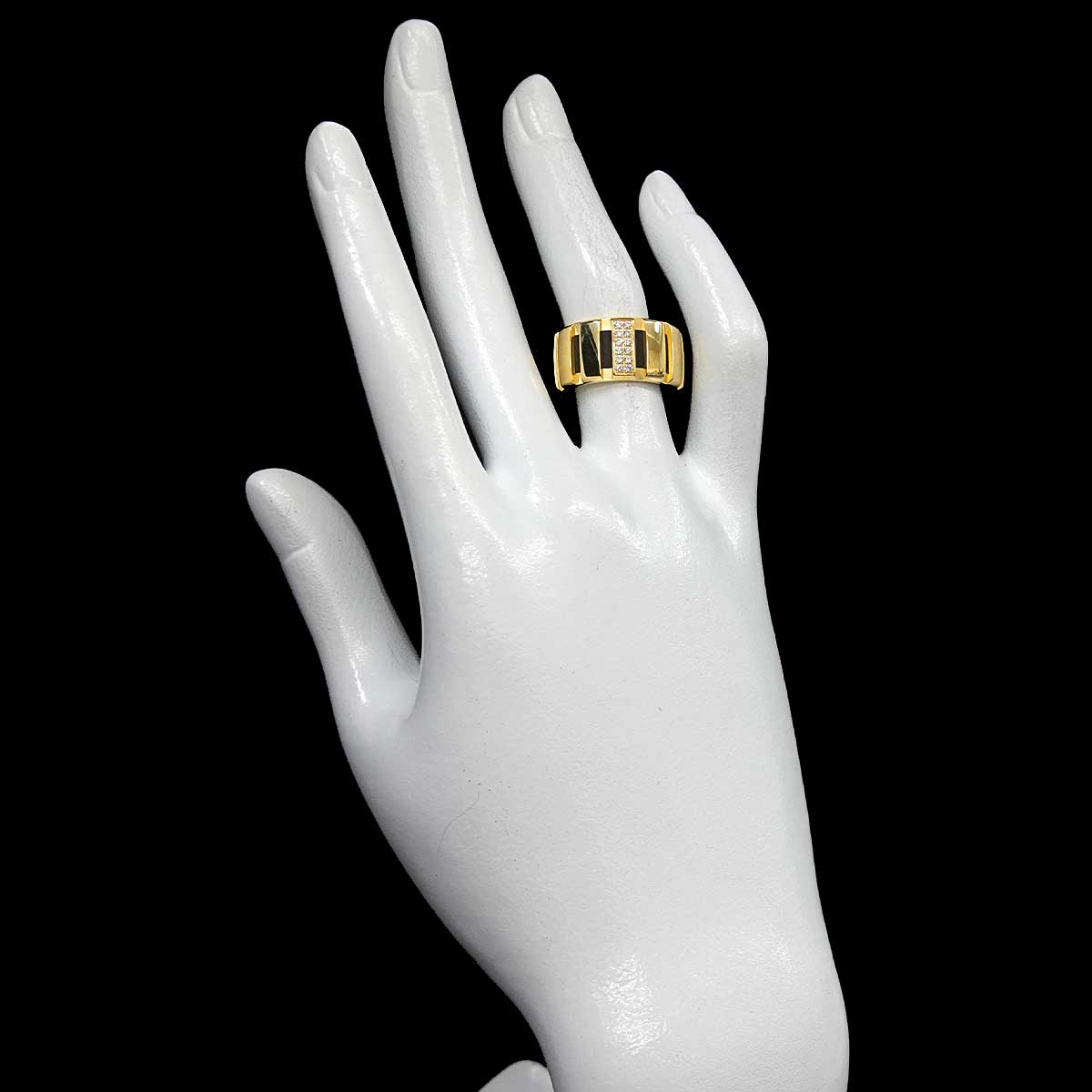Class one MM Diamond Ring 18K YG Rubber Size52 5.75-6(US)