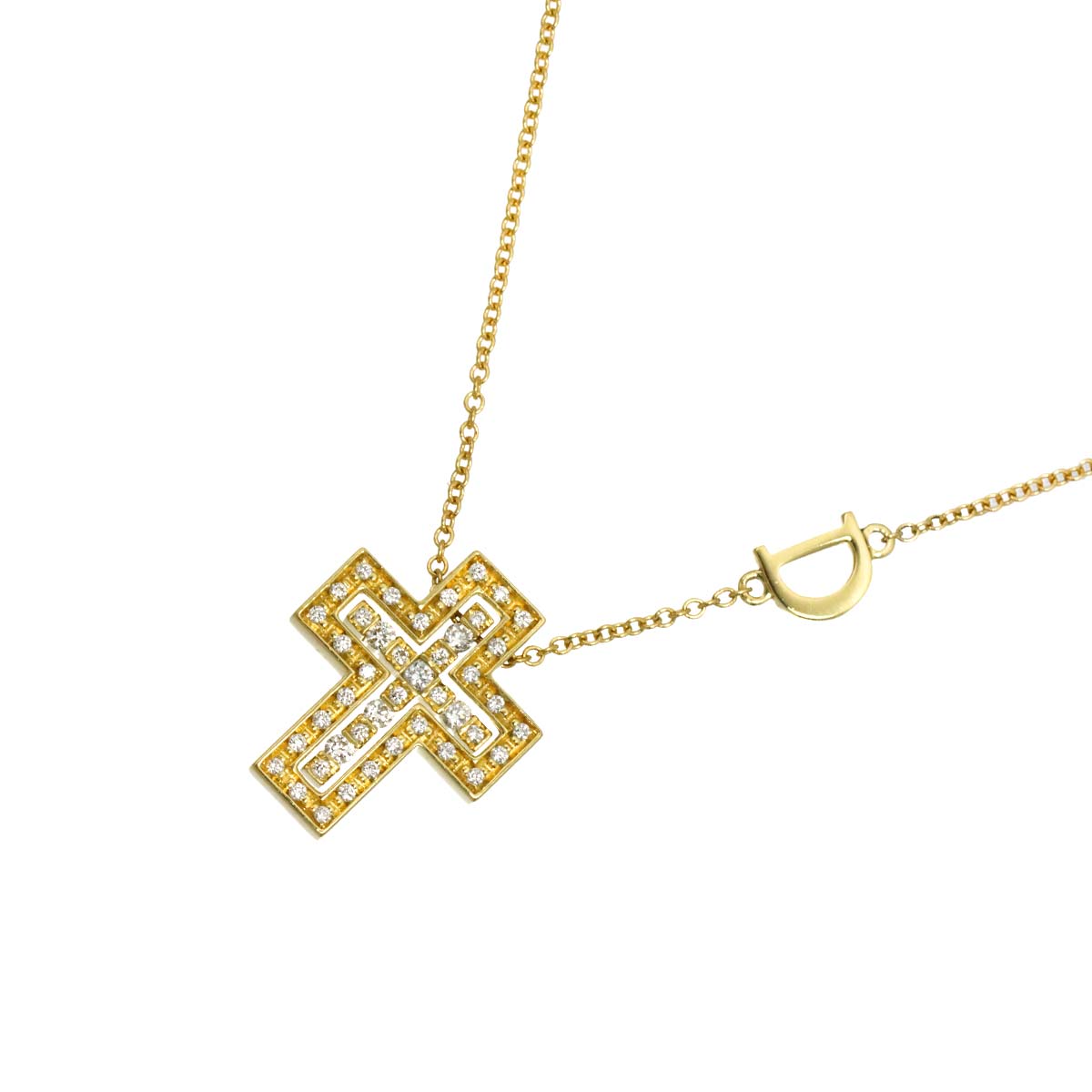 Belle Epoque XXS Diamond Cross Necklace 18K YG 750