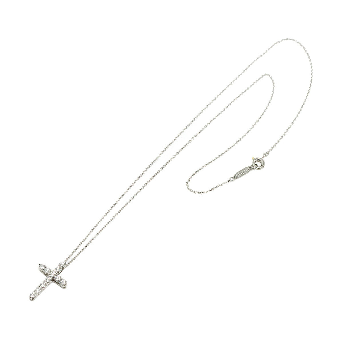 Small Cross Diamond Necklace Platinum
