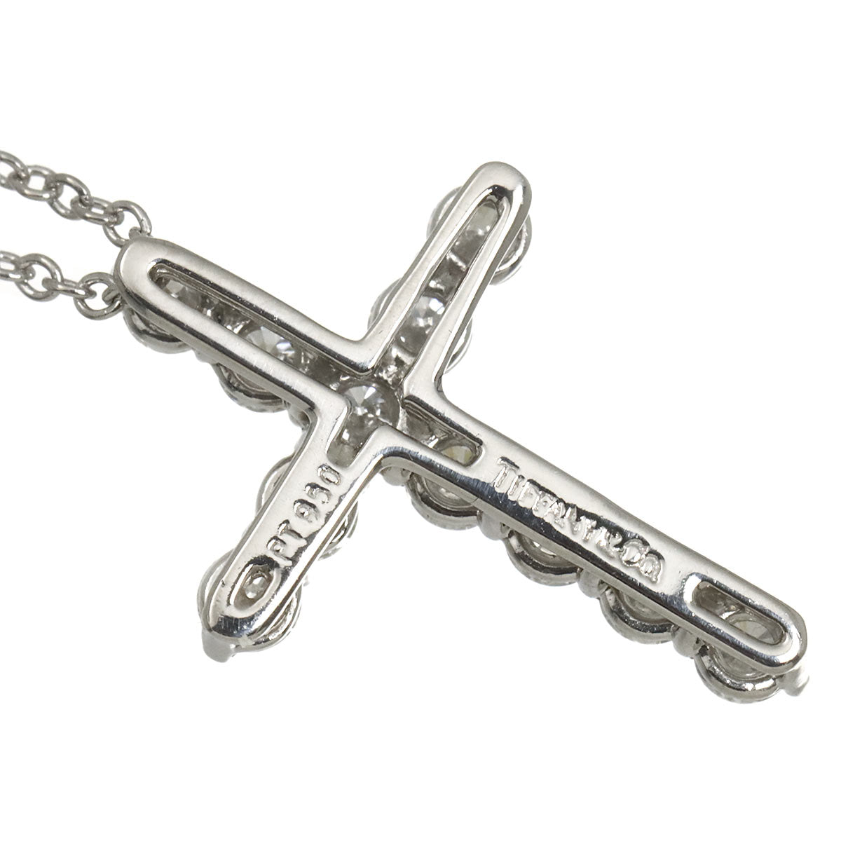 Small Cross Diamond Necklace Platinum