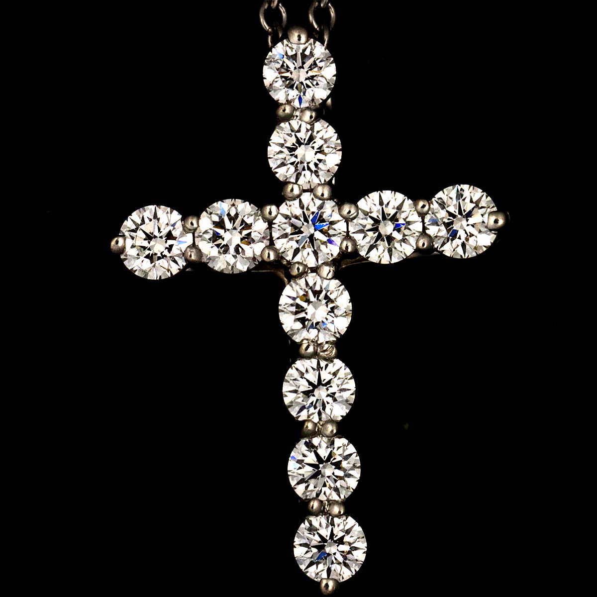 Small Cross Diamond Necklace Platinum