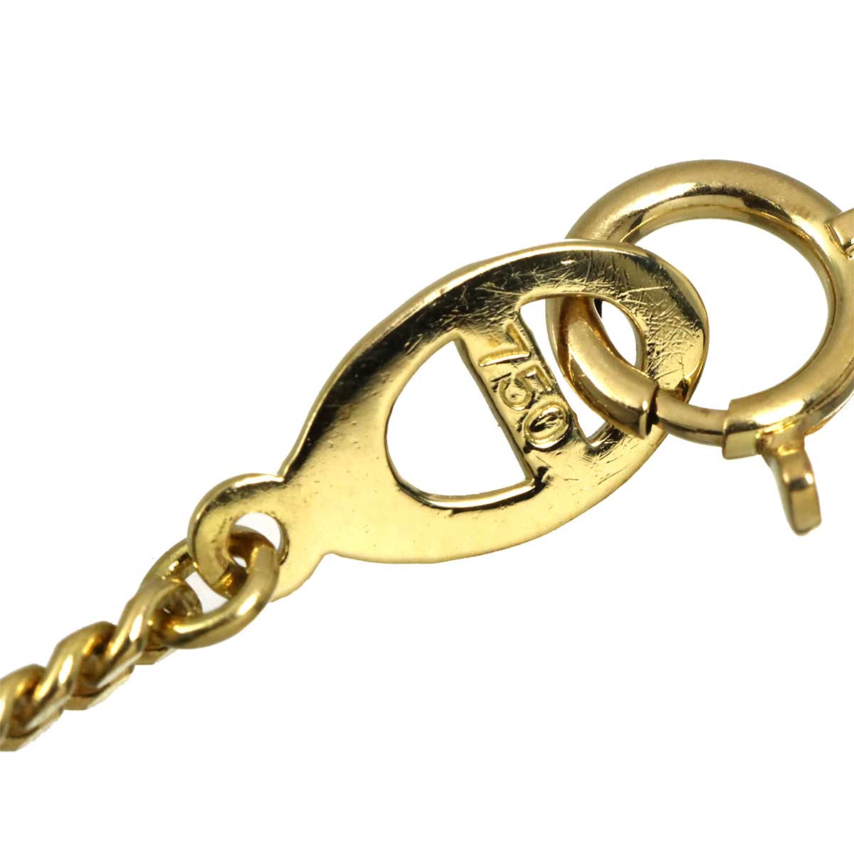 Diamond Emerald Necklace 18K Yellow Gold 750