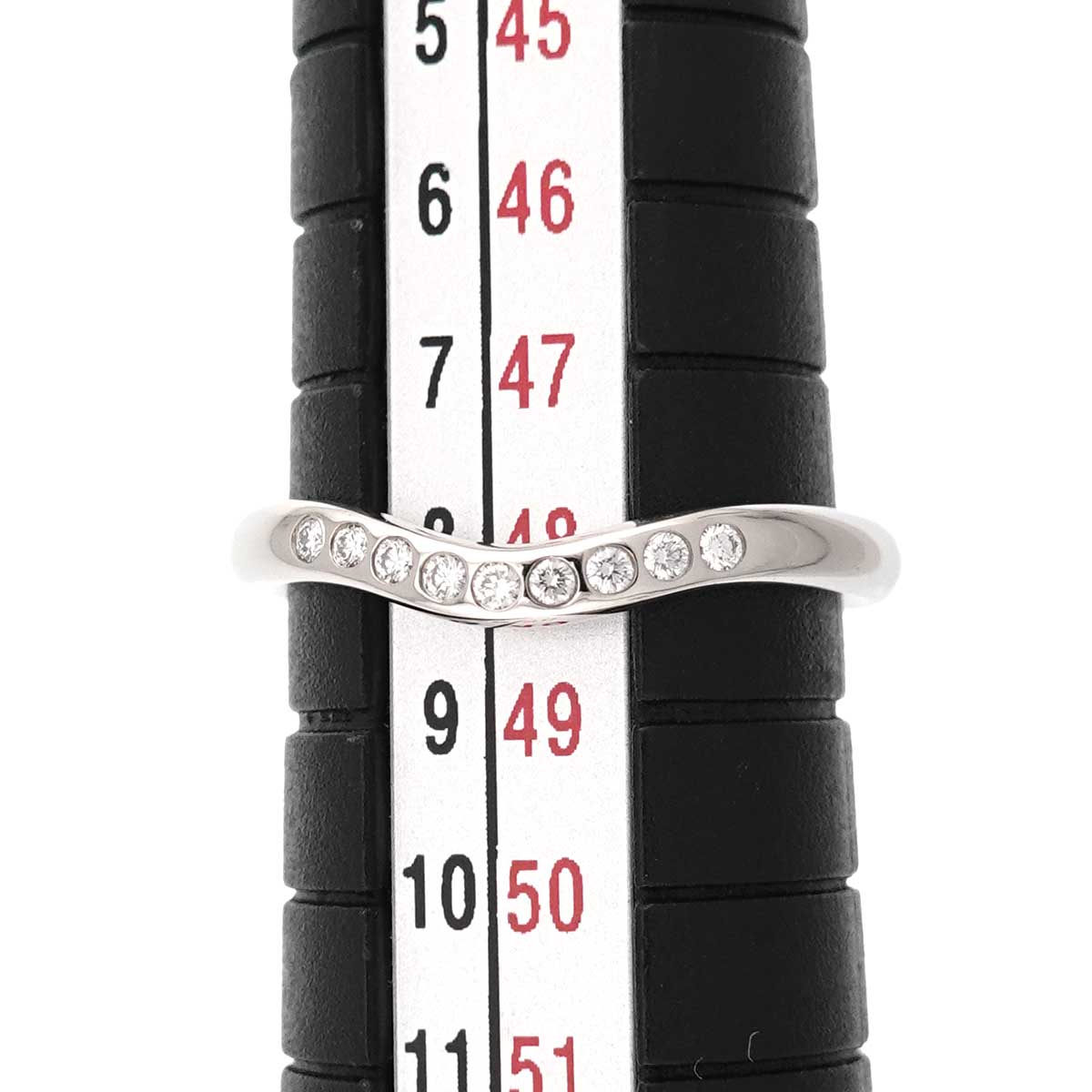 Curved Band Diamond Ring Platinum size4.5(US)