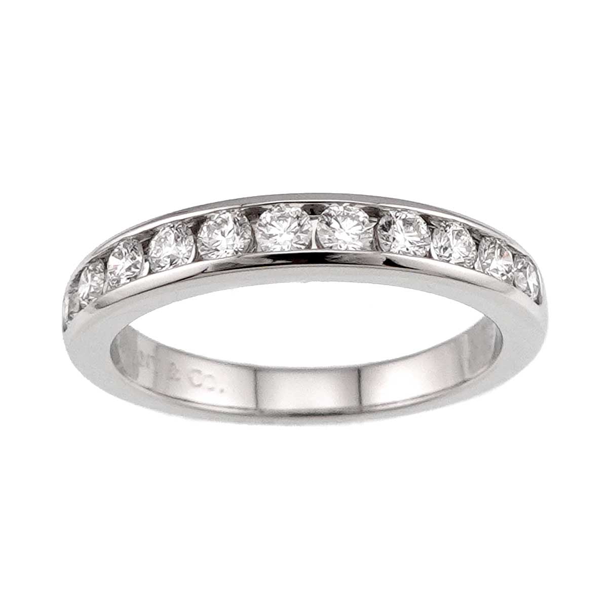 Half Diamond Ring Diamond Platinum Size4.5(US)