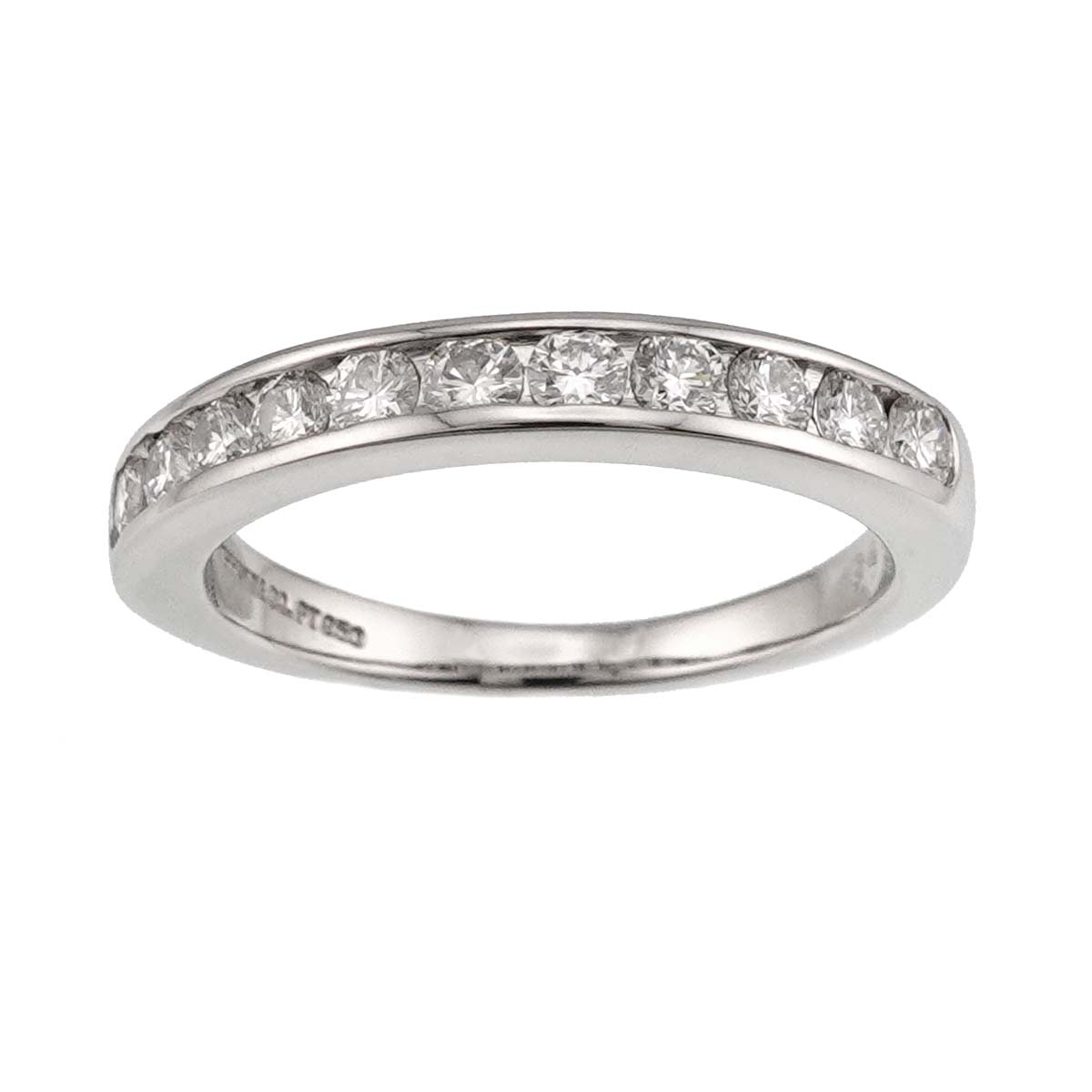 Half Diamond band Ring Platinum Size4.75-5(US)