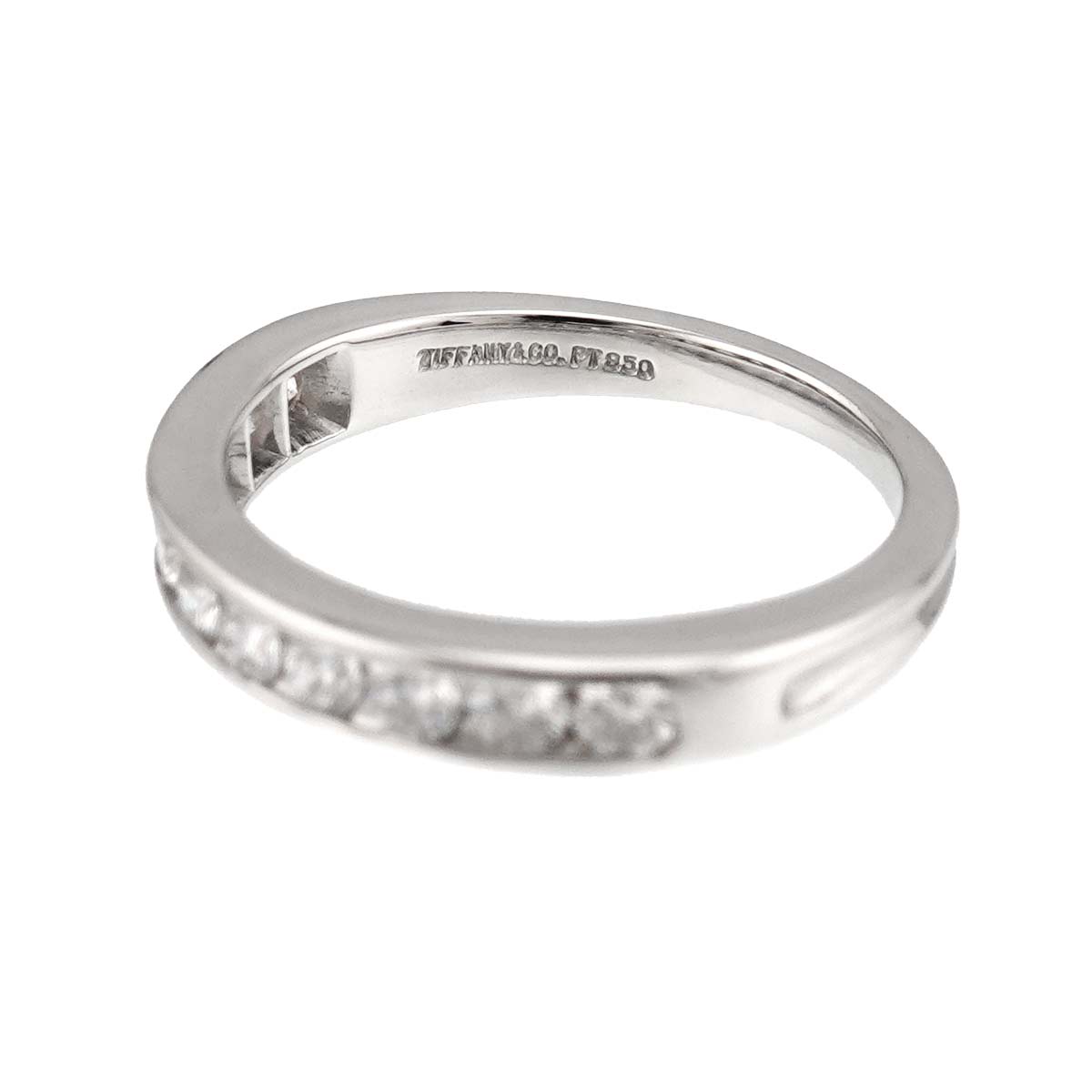 Half Diamond band Ring Platinum Size4.75-5(US)