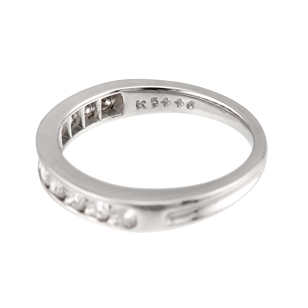 Half Diamond band Ring Platinum Size4.75-5(US)