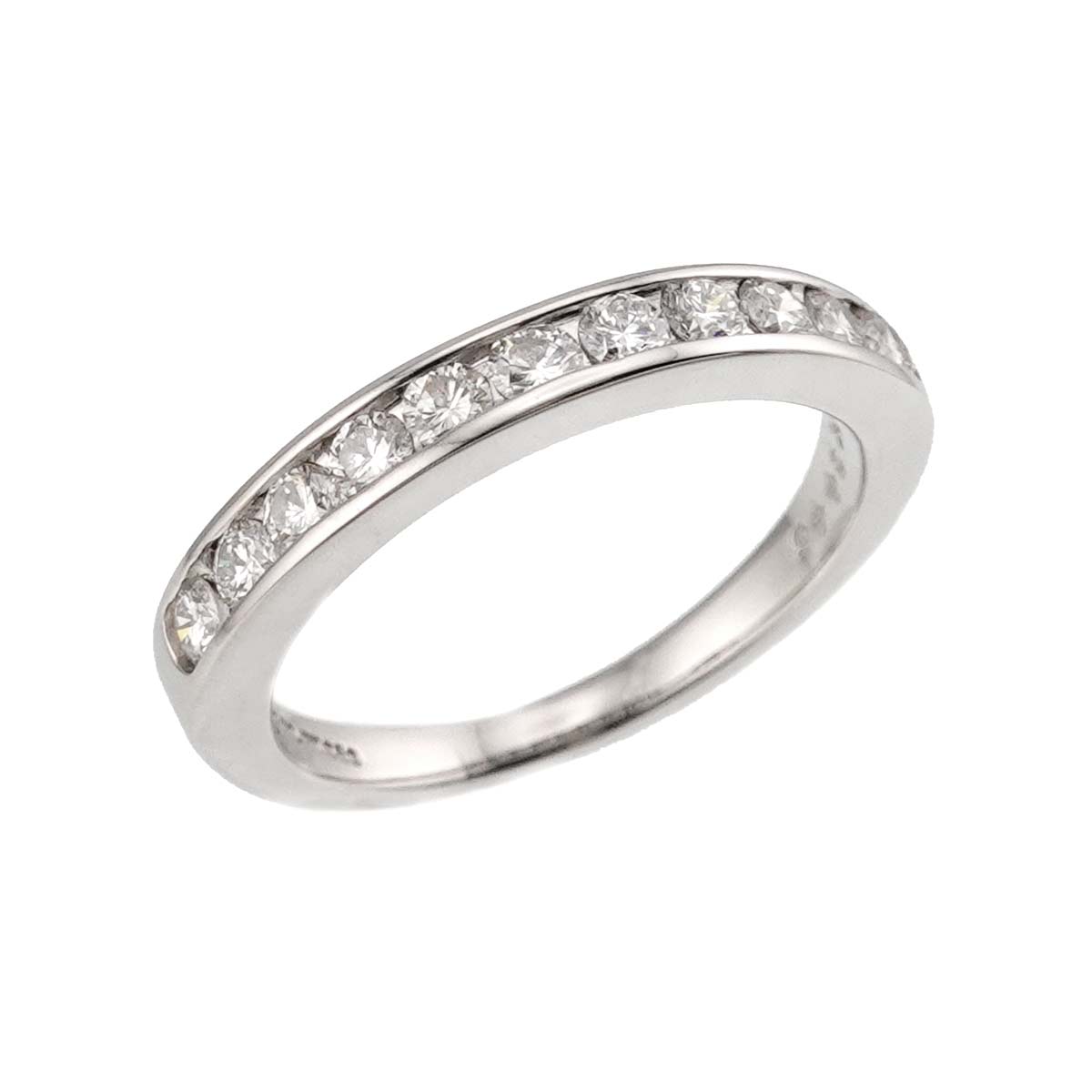Half Diamond band Ring Platinum Size4.75-5(US)