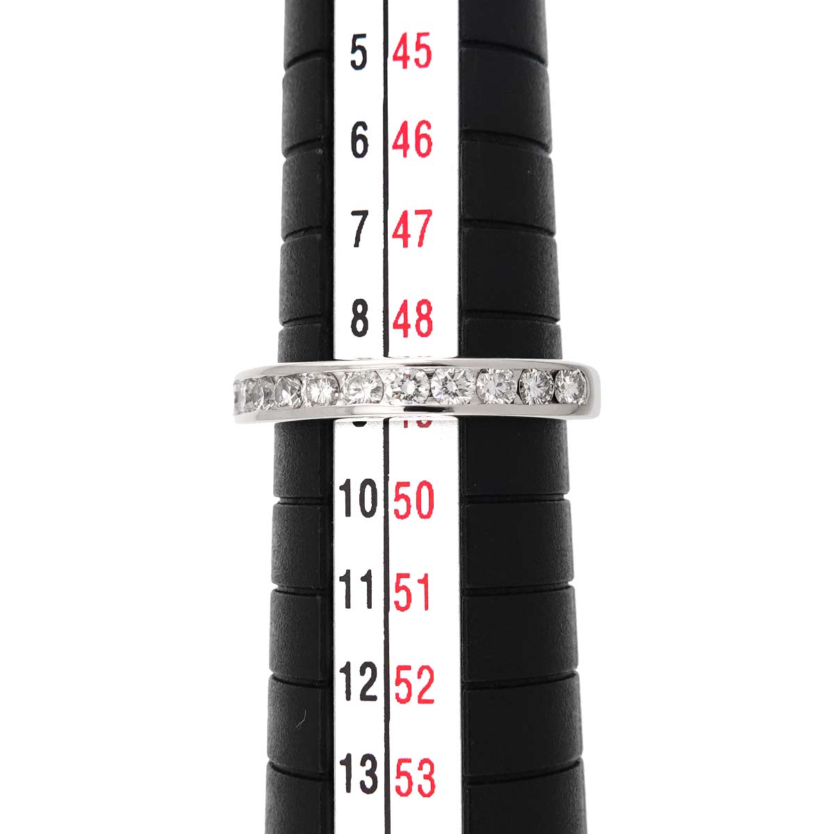 Half Diamond band Ring Platinum Size4.75-5(US)