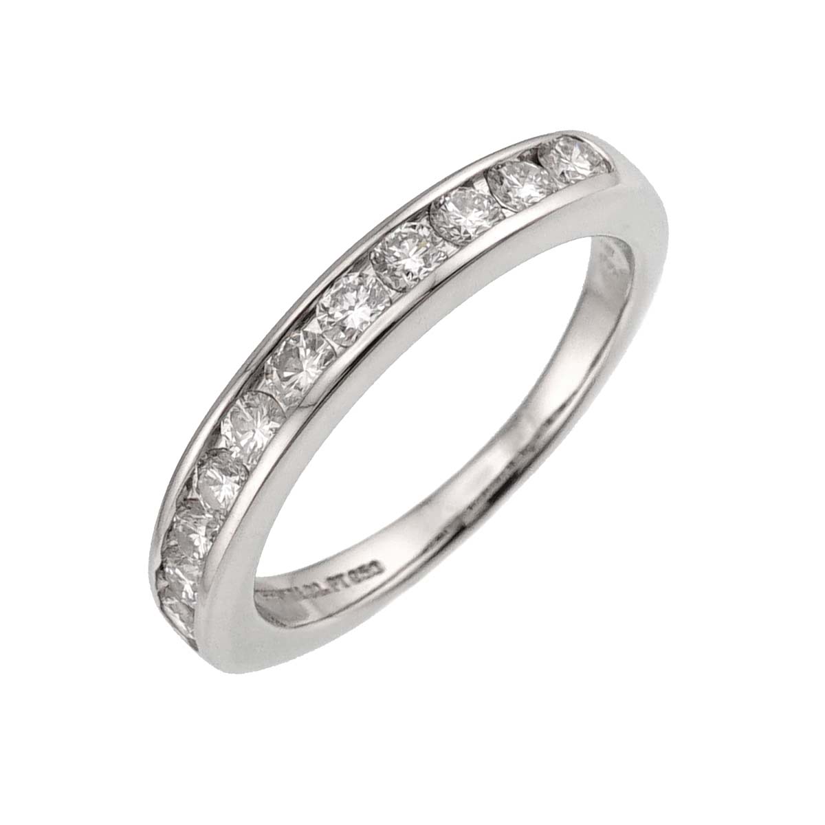 Half Diamond band Ring Platinum Size4.75-5(US)