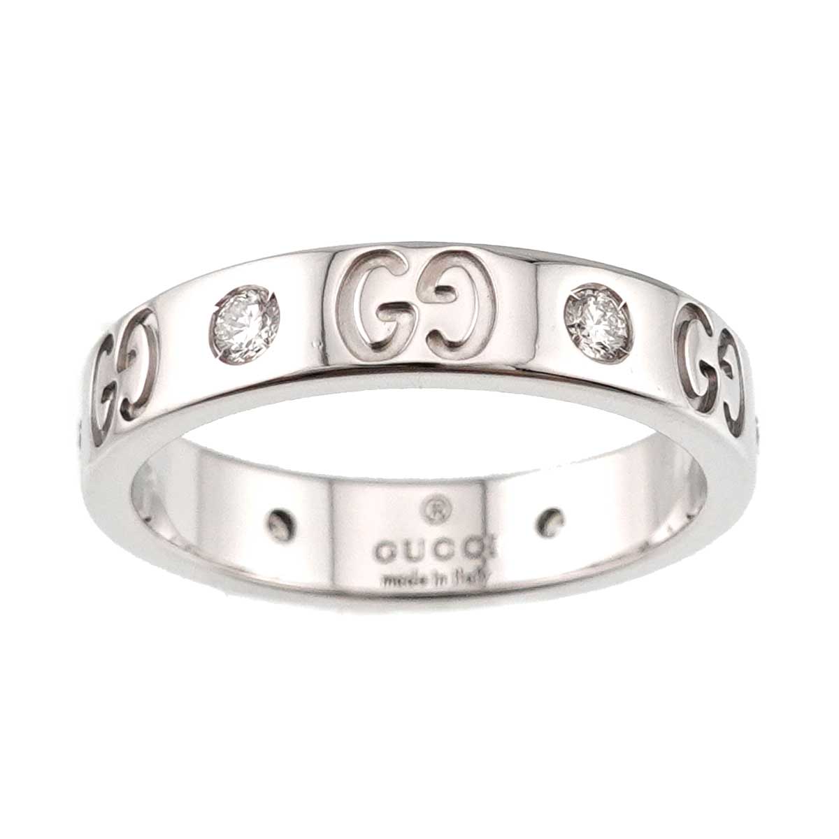 ICON Ring Diamond 18K WG White Gold 750 size11 5.25-5.5(US)