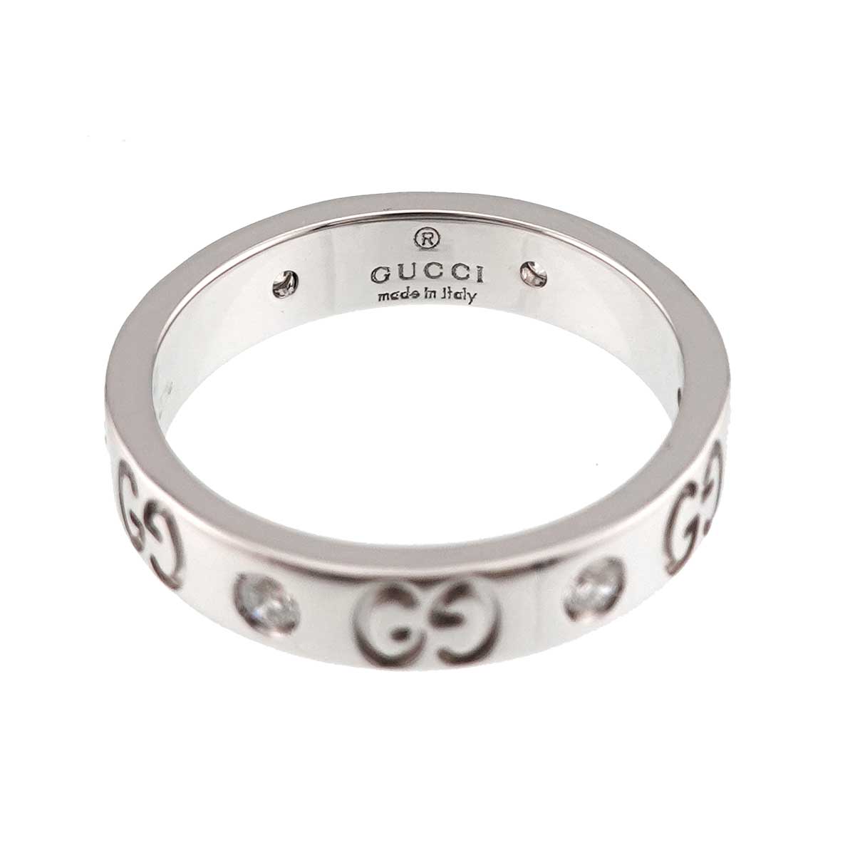 ICON Ring Diamond 18K WG White Gold 750 size11 5.25-5.5(US)