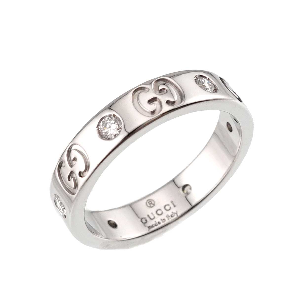 ICON Ring Diamond 18K WG White Gold 750 size11 5.25-5.5(US)
