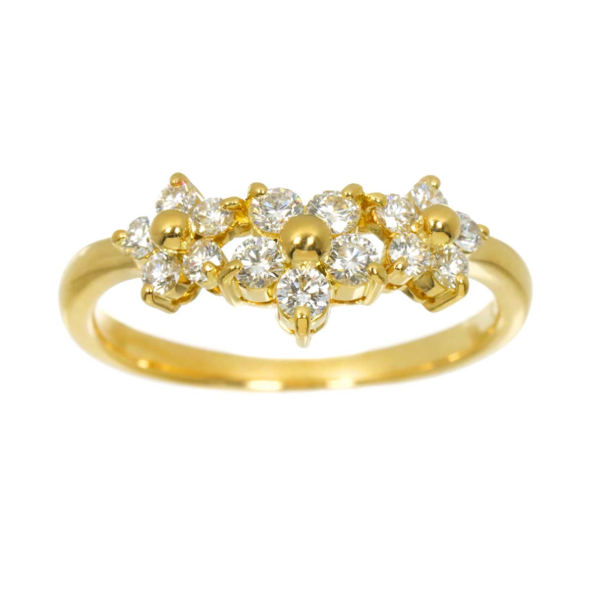 Diamond 0.43ct Ring 18K YG 750 Size6.75(US)