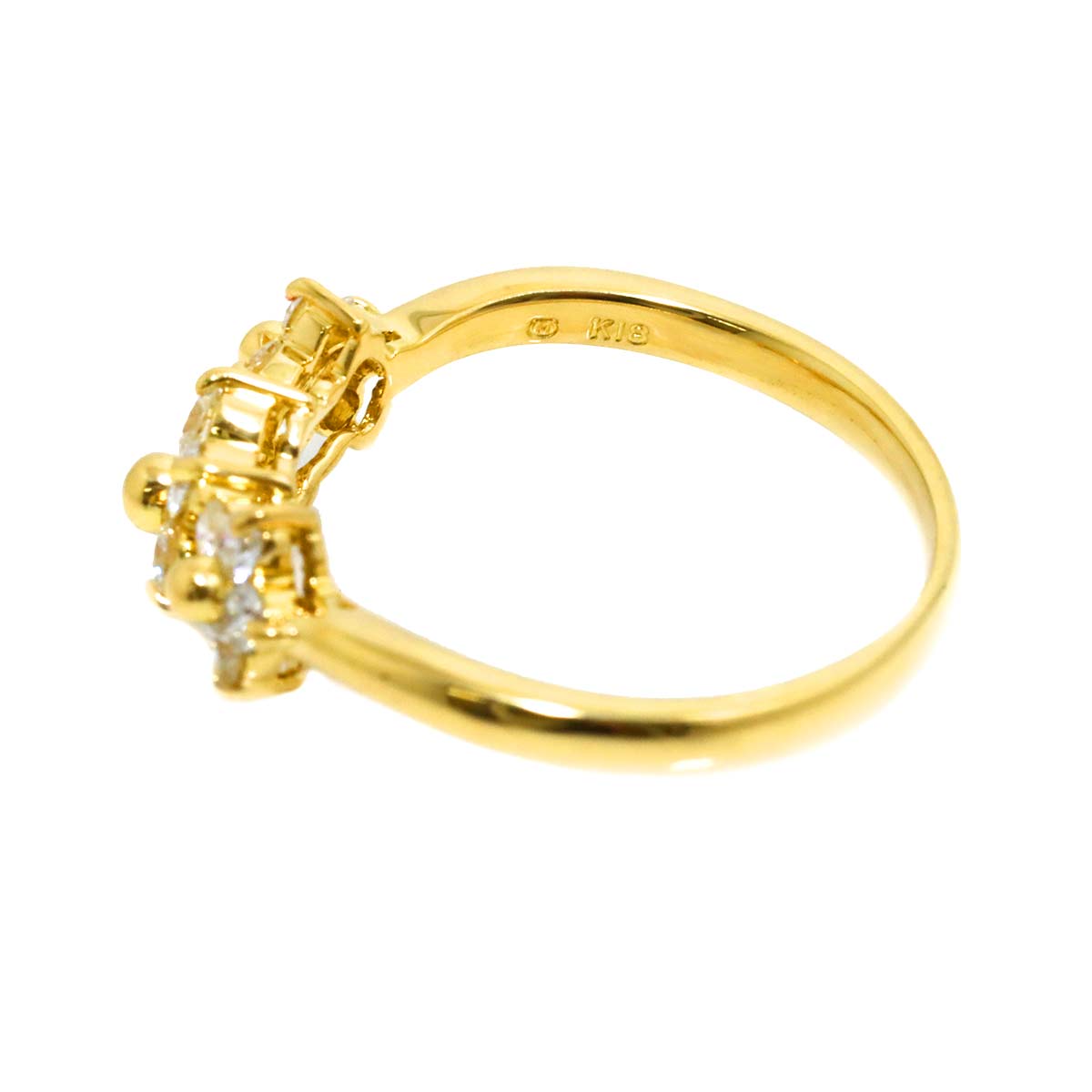 Diamond 0.43ct Ring 18K YG 750 Size6.75(US)