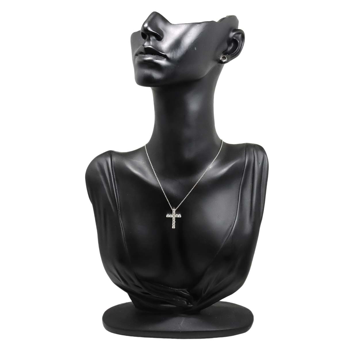 Cross Motif Diamond 0.70ct Necklace 18K White Gold 750