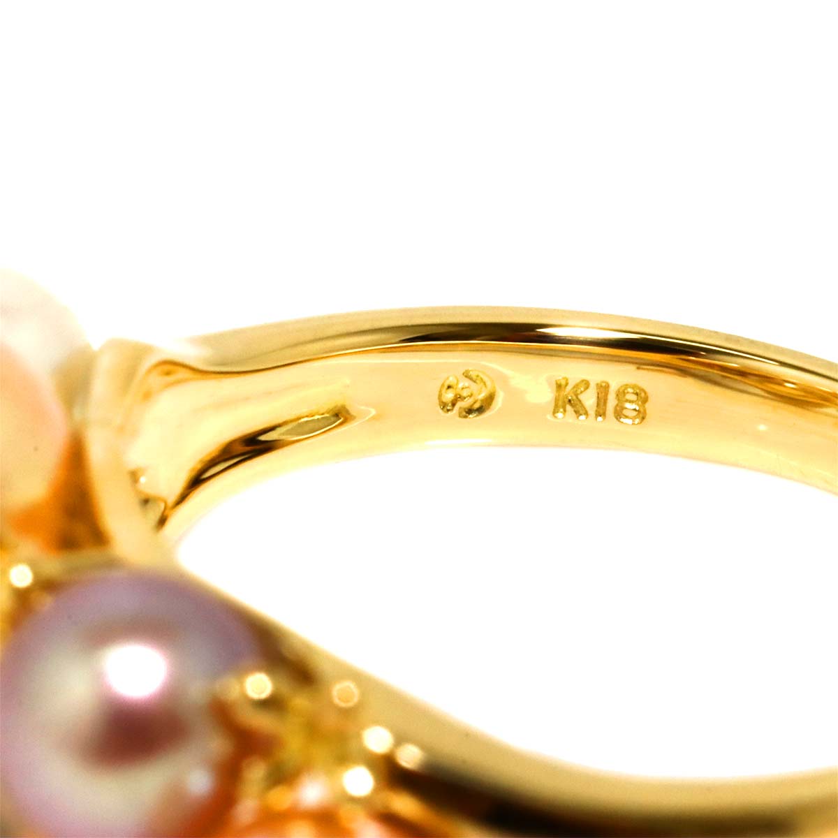 Freshwater Pearl 5.5-4.7mm Diamond 0.03ct Ring 18K 750 5.25(US)