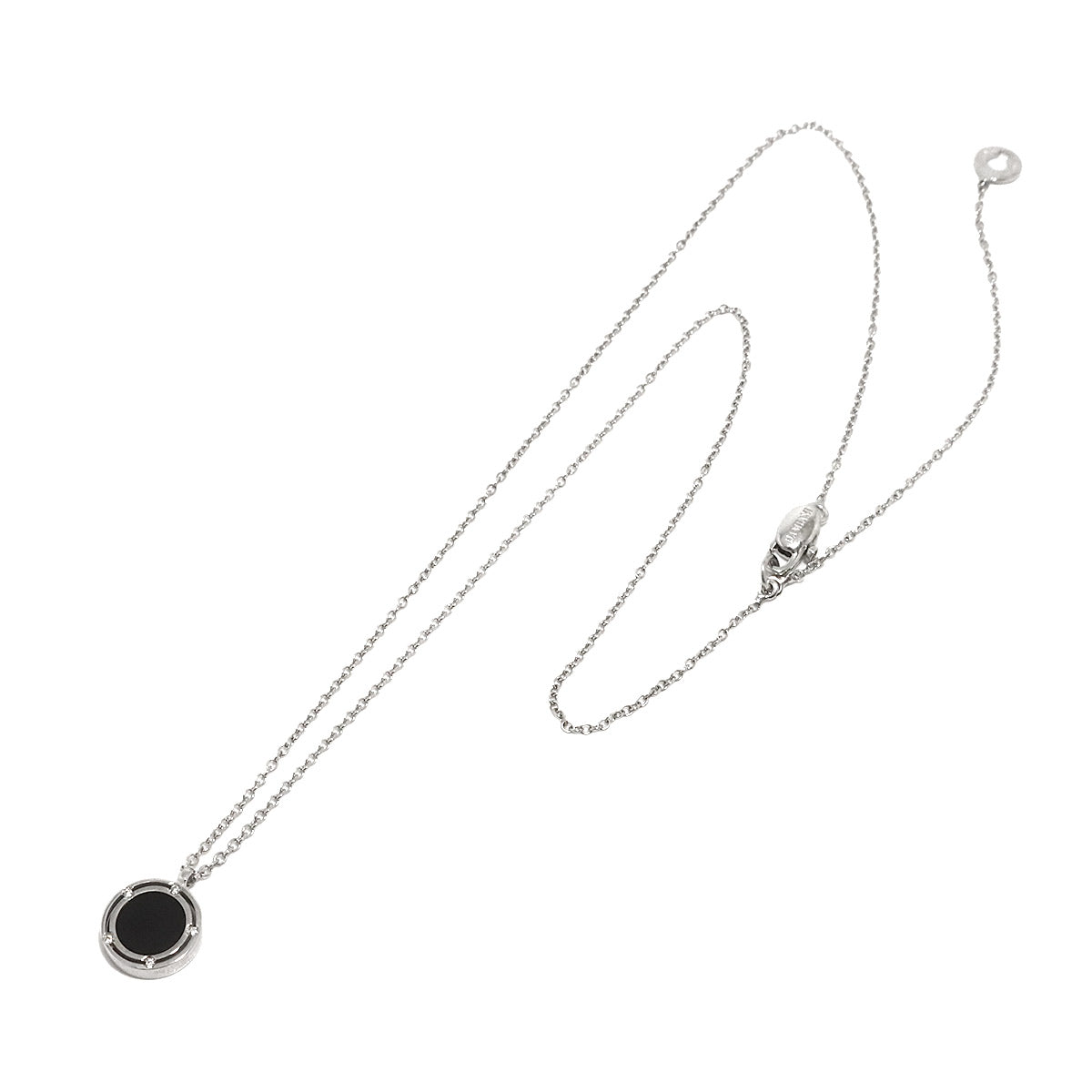 D-SIDE Onyx Diamond Necklace 18K White Gold 750