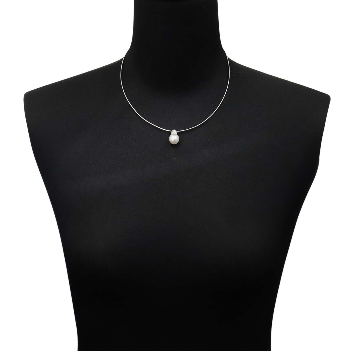 South Sea pearl 10.4mm Diamond 0.05ct Necklace 18K WG 750