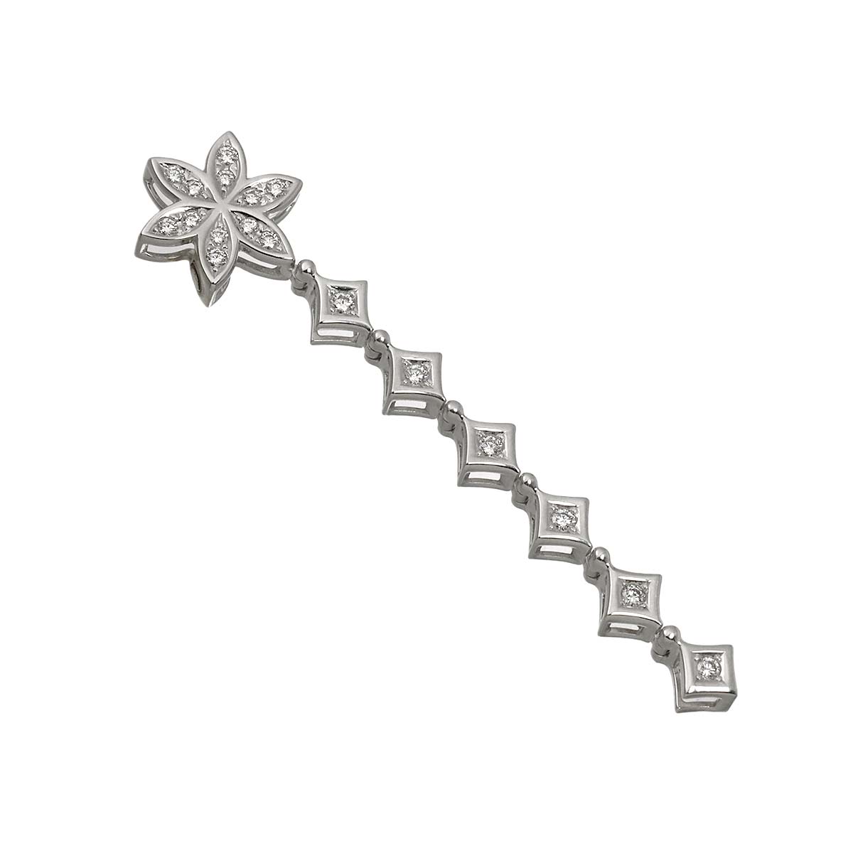 Diamond 0.37ct Pendant Top 18K White Gold 750