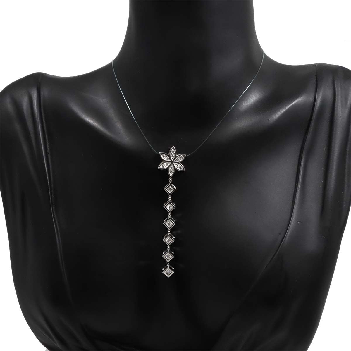 Diamond 0.37ct Pendant Top 18K White Gold 750