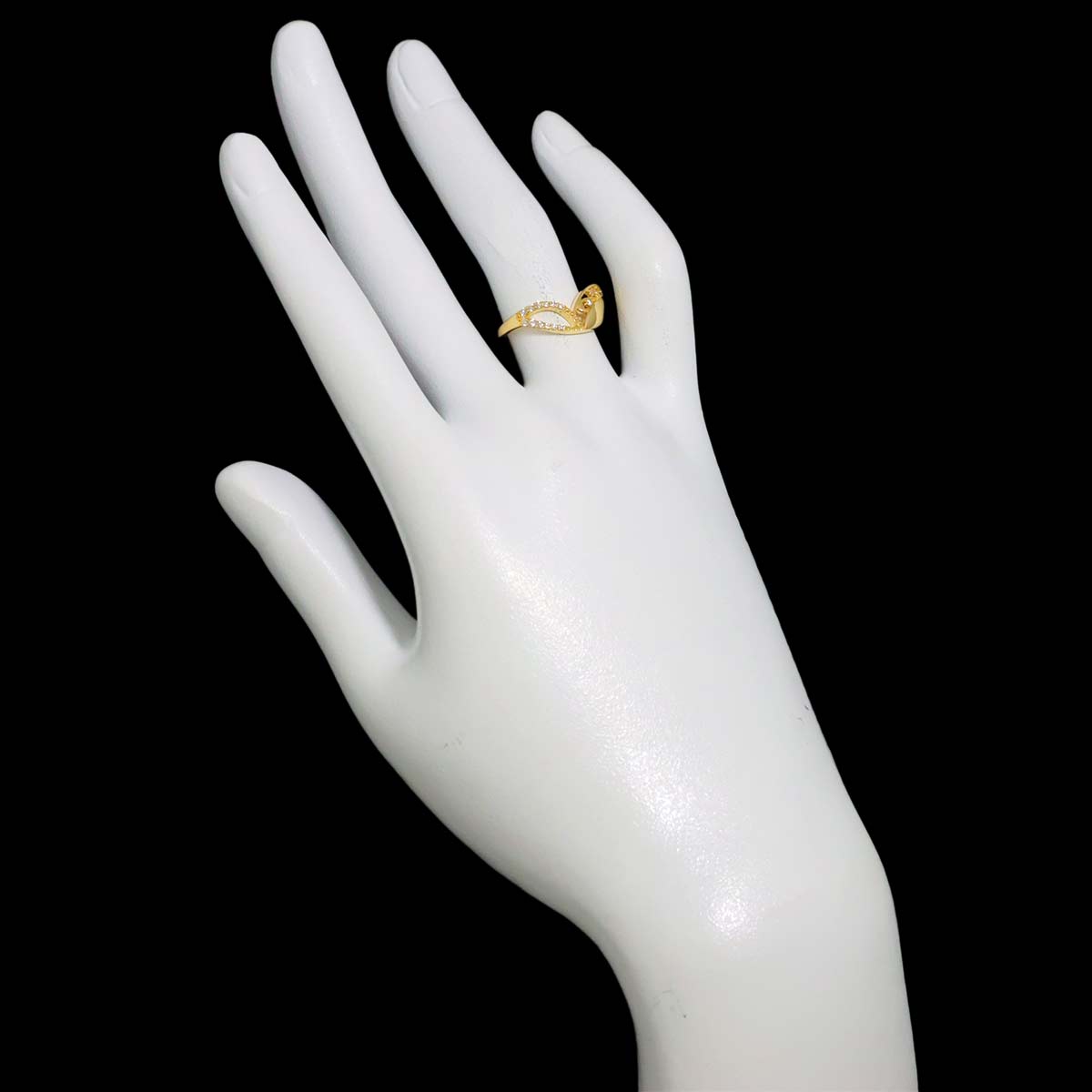 Diamond 0.10ct Ring 18K YG Yellow Gold 750 size5.5-5.75(US)