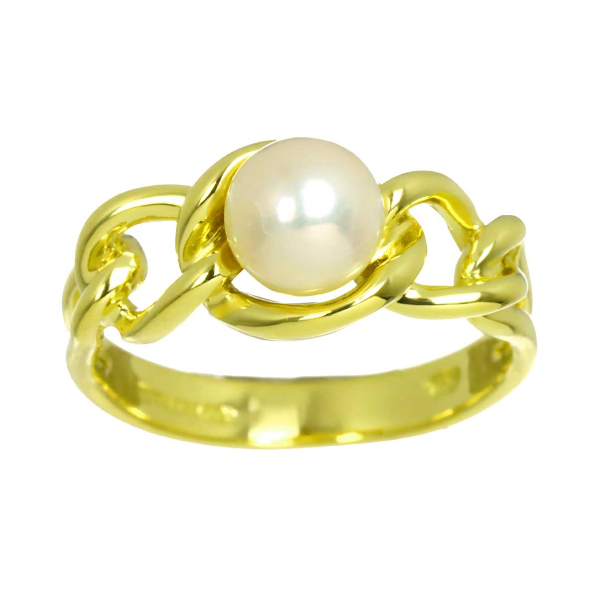 Akoya Pearl Ring 18K YG 750 Size5.5-5.75(US)