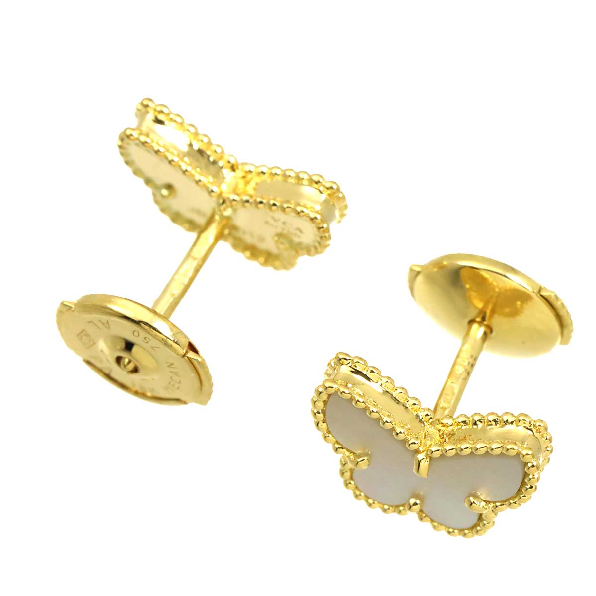 Sweet Alhambra Papillon MOP Earrings Pierced 18K YG