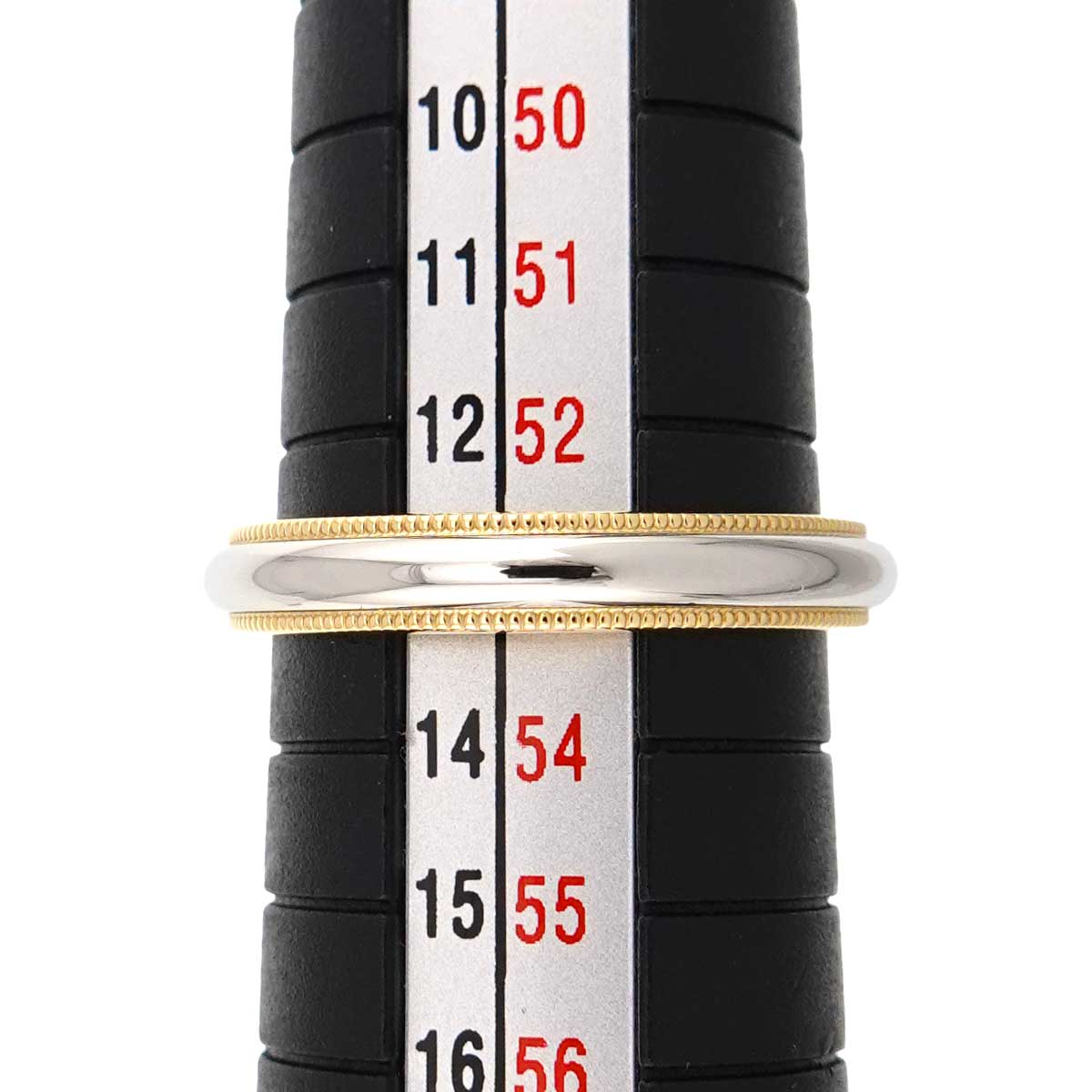 Milgrain Band Ring 18K 750 YG Pt Platinum Size6.25-6.5(US)