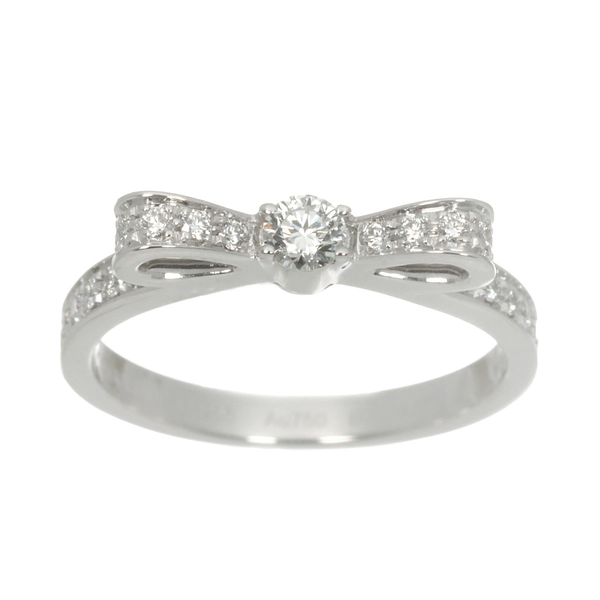 Ruban Diamond SM Ring 18K White Gold 750 Size48 4.5(US)