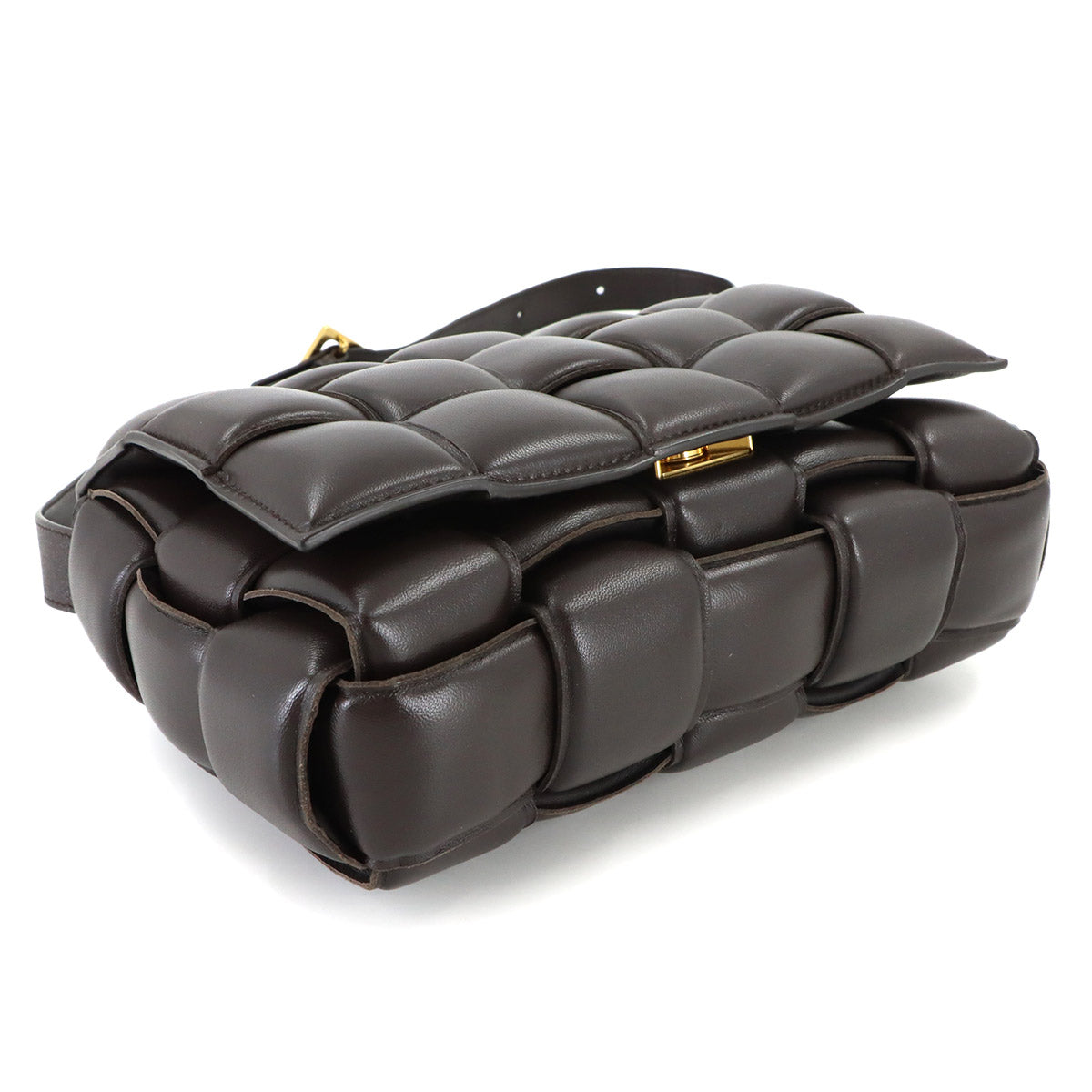 Intrecciato Padded Cassette Shoulder Bag Brown 591970