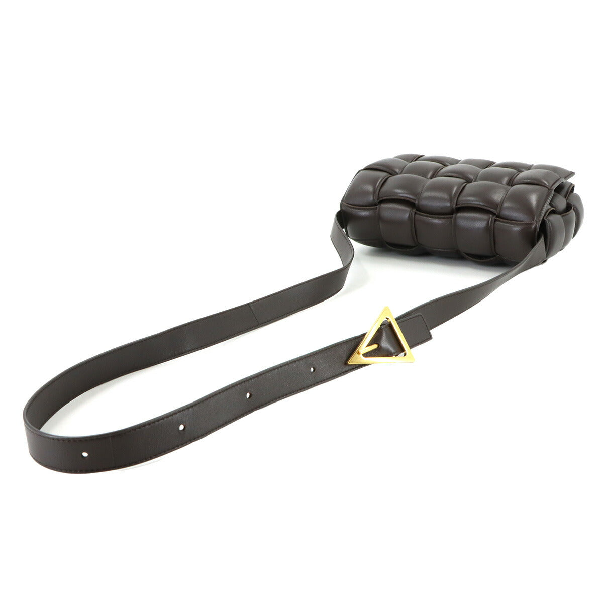 Intrecciato Padded Cassette Shoulder Bag Brown 591970