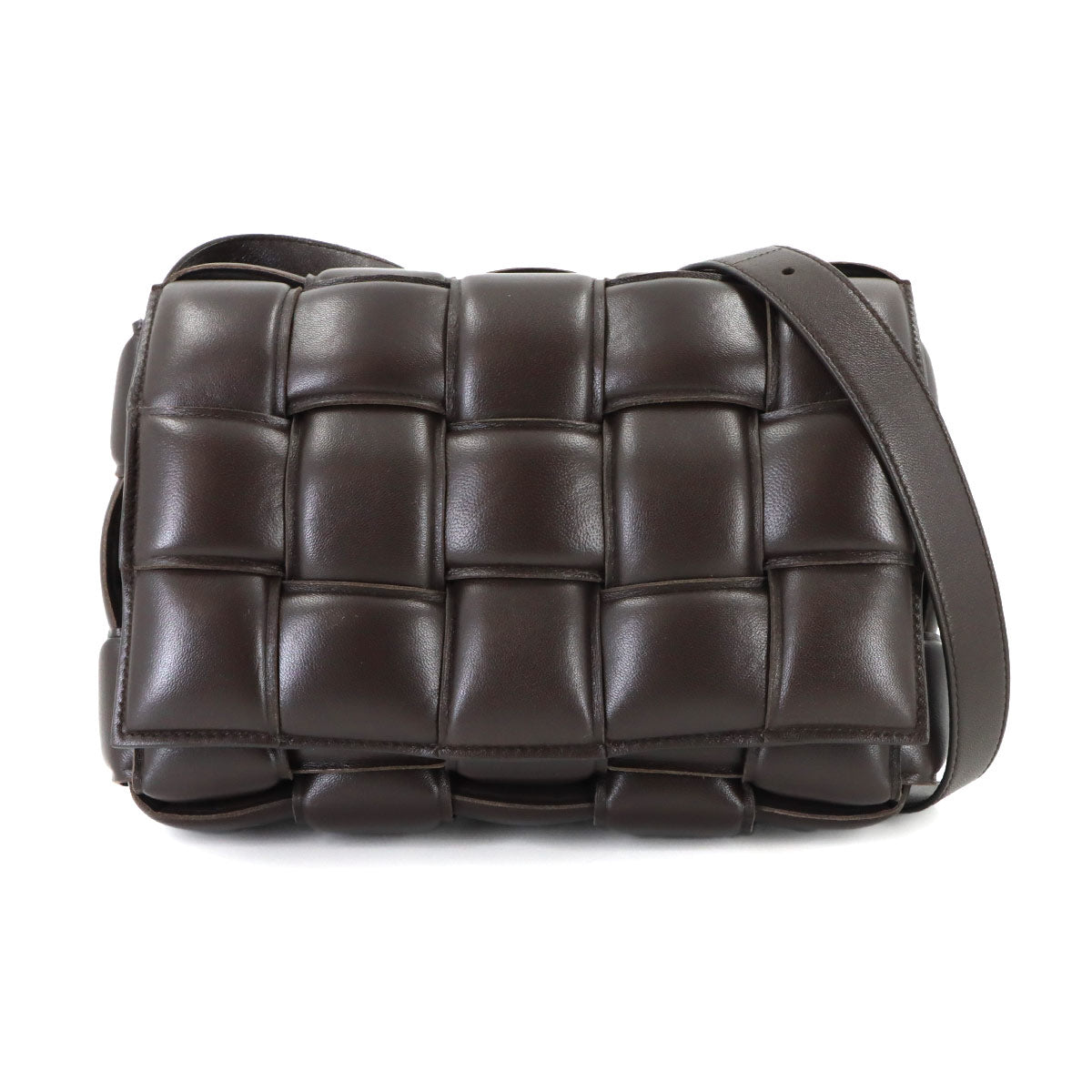 Intrecciato Padded Cassette Shoulder Bag Brown 591970