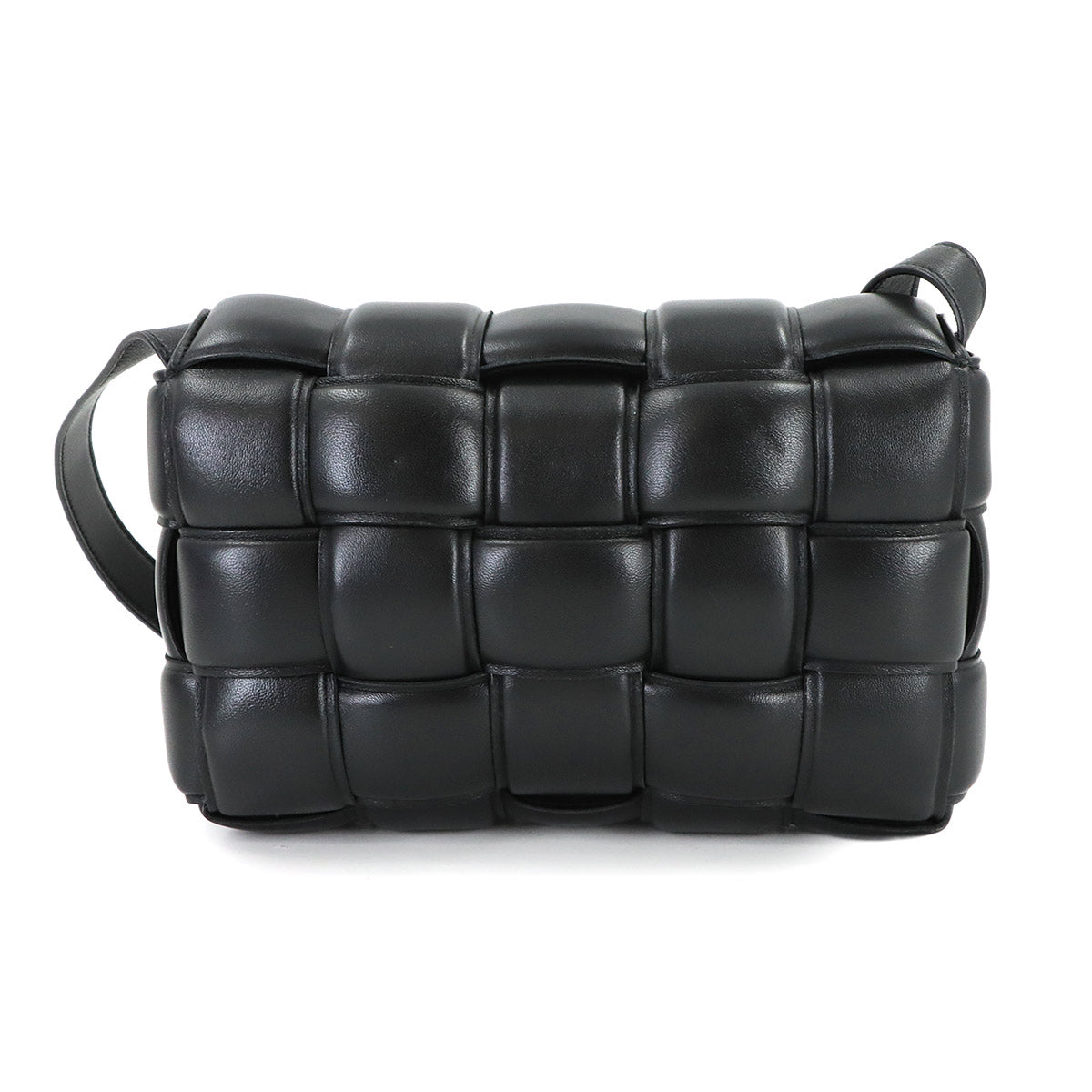 Intrecciato Padded Cassette Shoulder Bag Black 591970