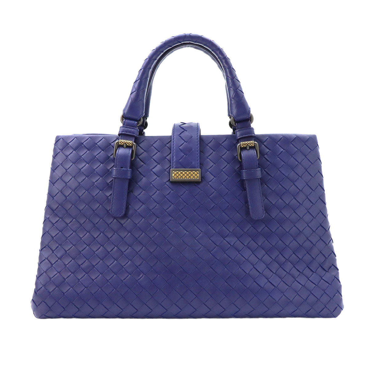 Intrecciato Small Roma Tote Shoulder Bag Leather Purple