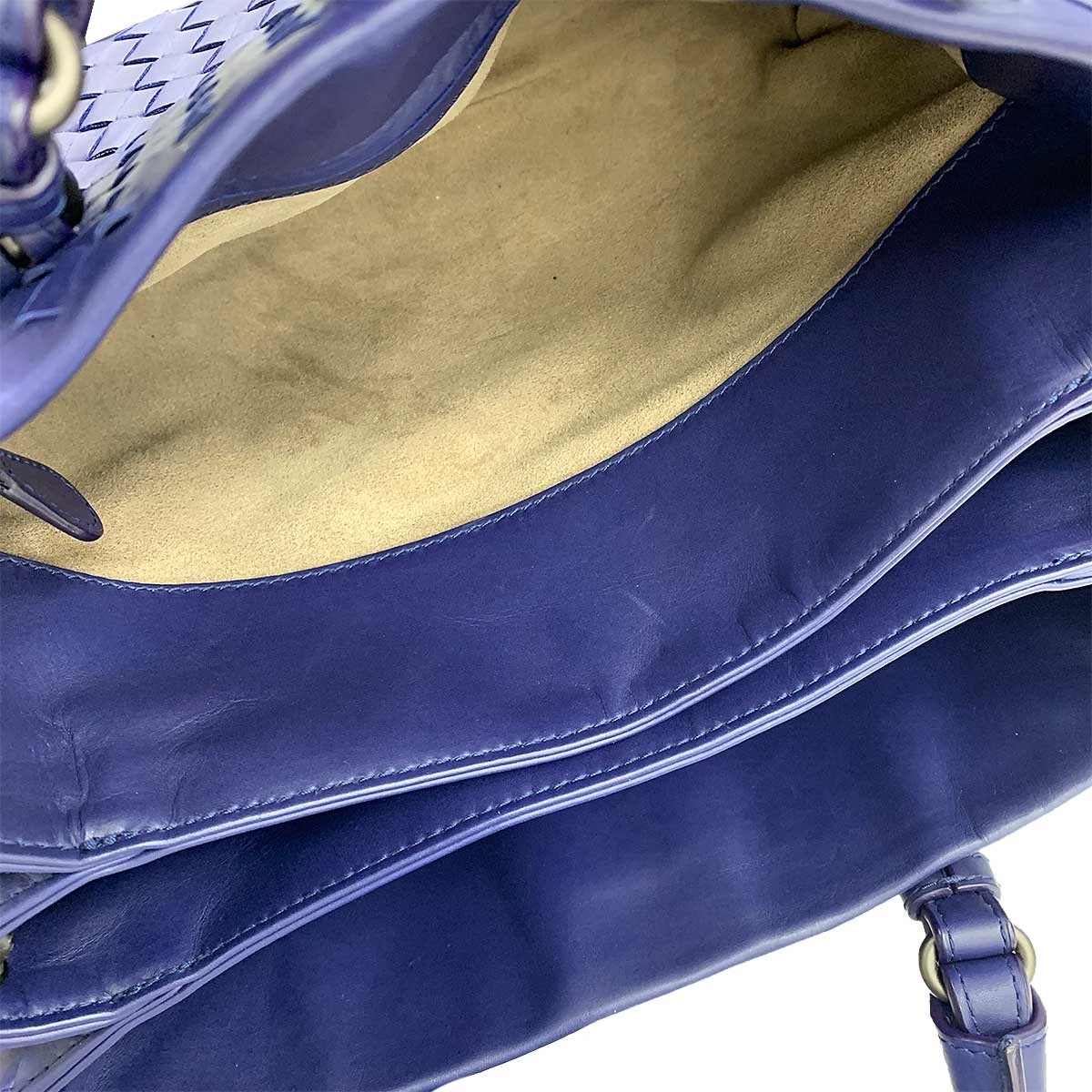 Intrecciato Small Roma Tote Shoulder Bag Leather Purple