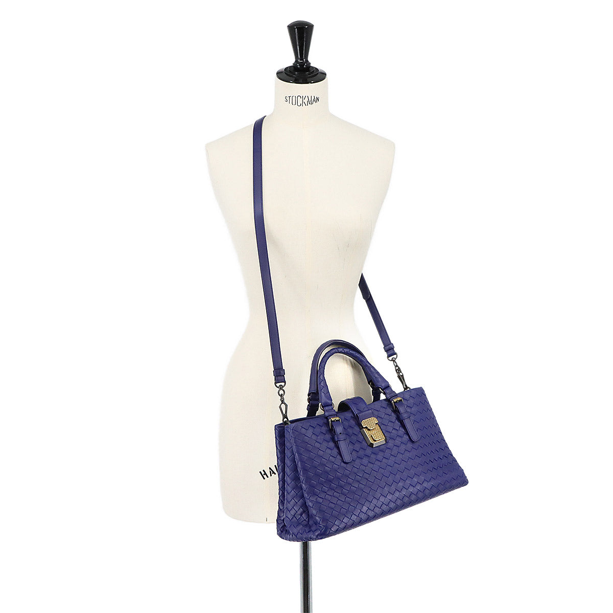 Intrecciato Small Roma Tote Shoulder Bag Leather Purple
