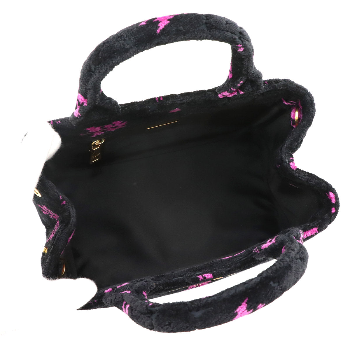 Canapa Mini Hand Shoulder Bag Velour Leather Nero Pink 1BA038