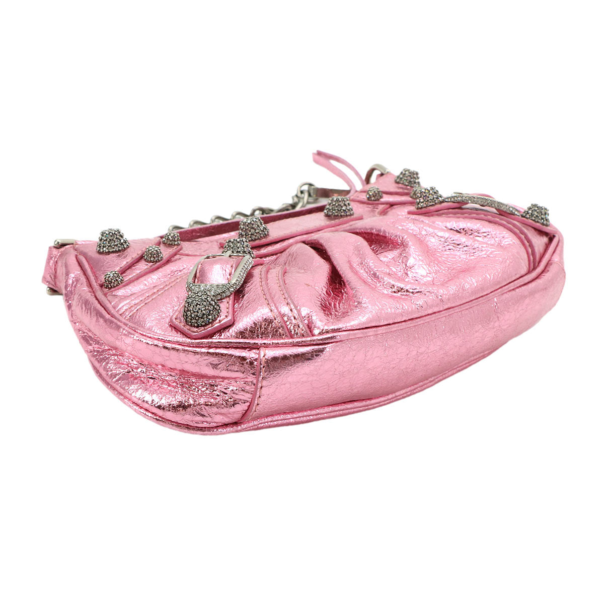Le Cagole Mini Chain Hand Shoulder Bag Metalic pink 695814