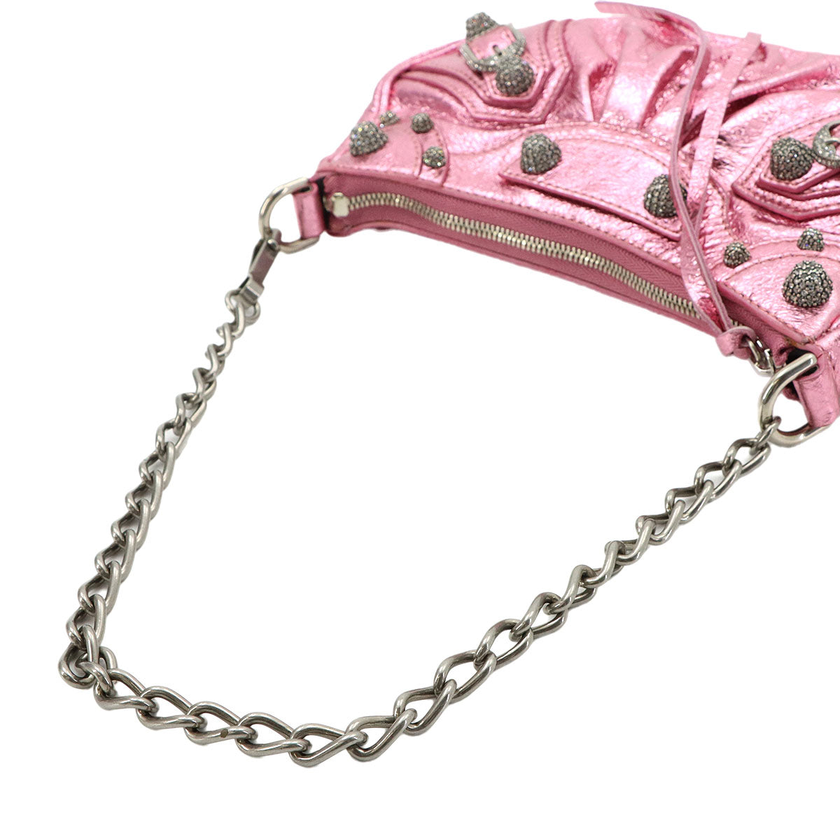 Le Cagole Mini Chain Hand Shoulder Bag Metalic pink 695814