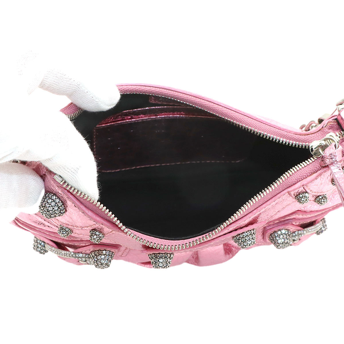 Le Cagole Mini Chain Hand Shoulder Bag Metalic pink 695814