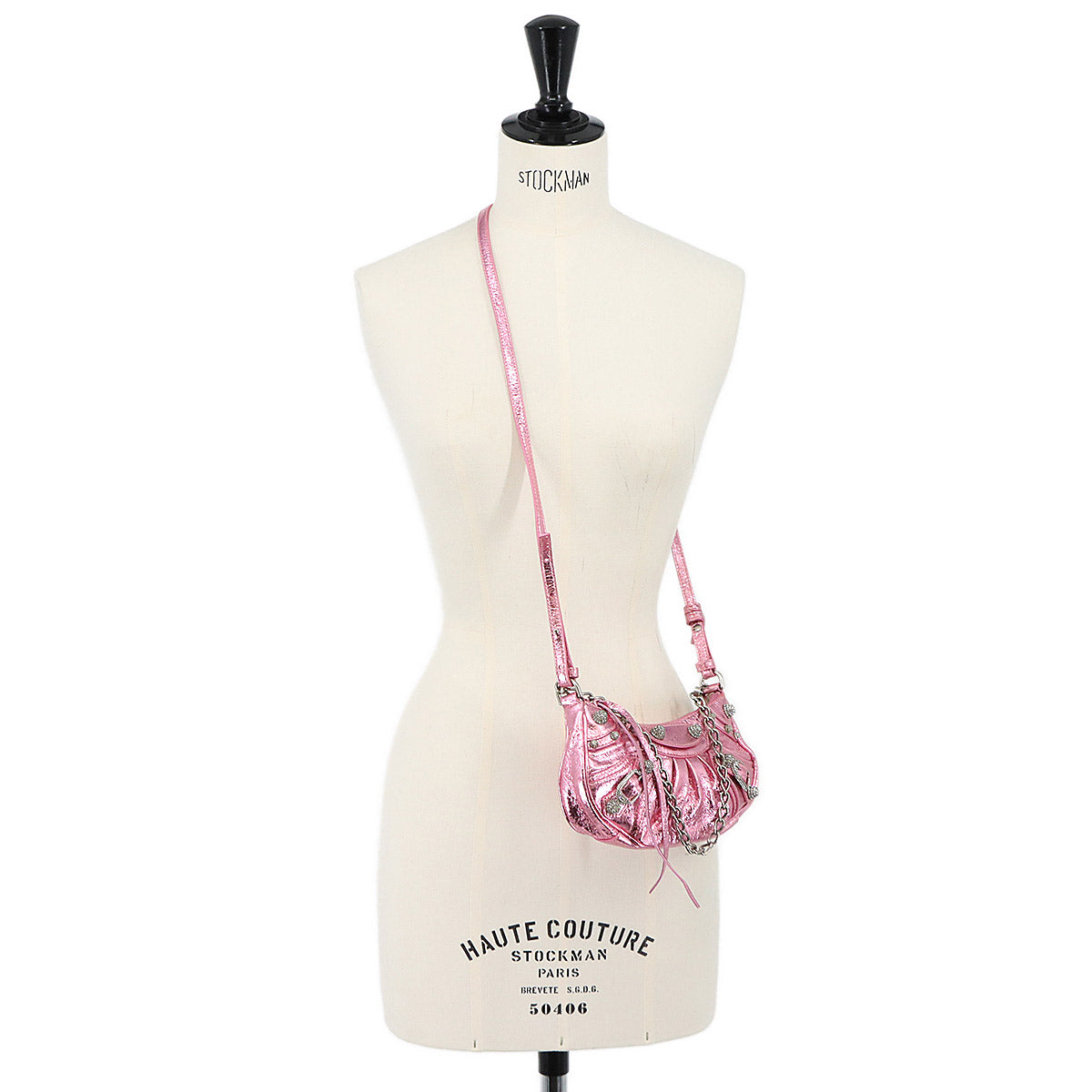 Le Cagole Mini Chain Hand Shoulder Bag Metalic pink 695814