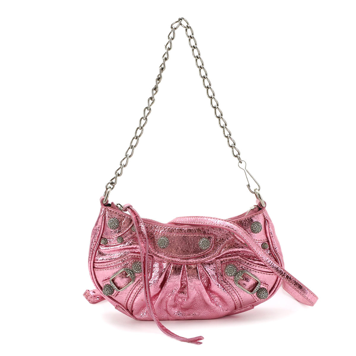 Le Cagole Mini Chain Hand Shoulder Bag Metalic pink 695814
