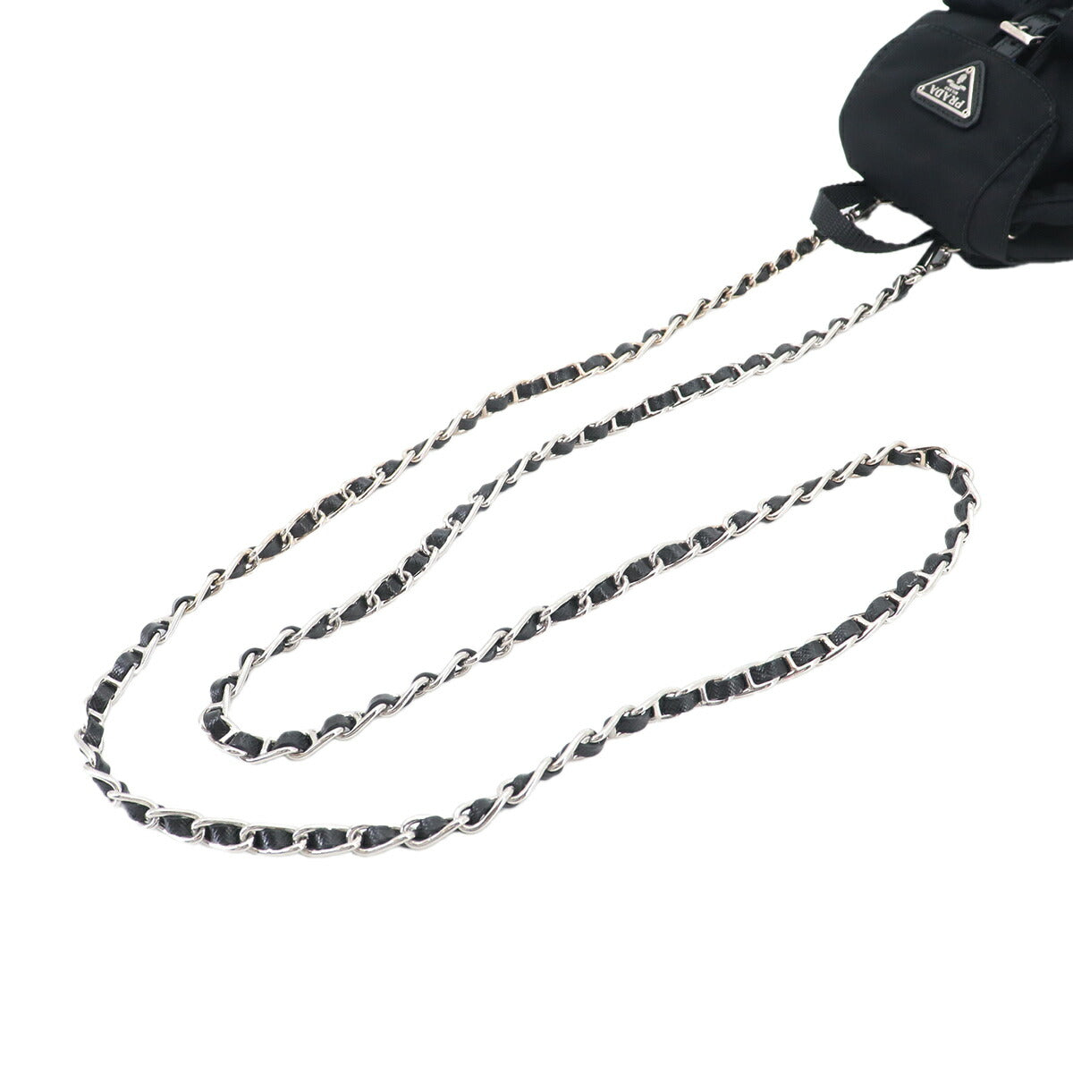 Mini Chain Shoulder Bag Nylon Leather Black BZ0029 Backpack