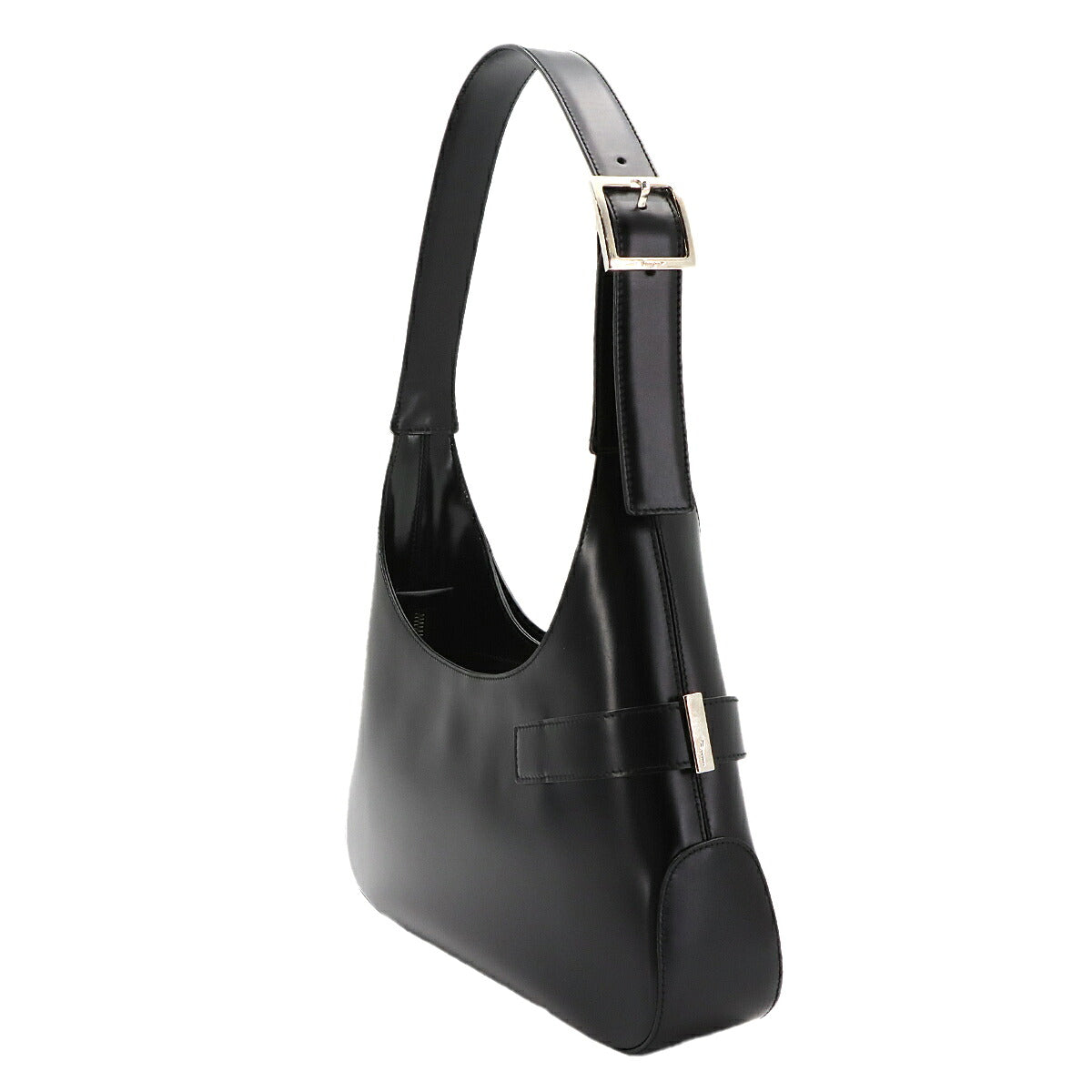 Gancini Shoulder Bag Leather Black 21 0170