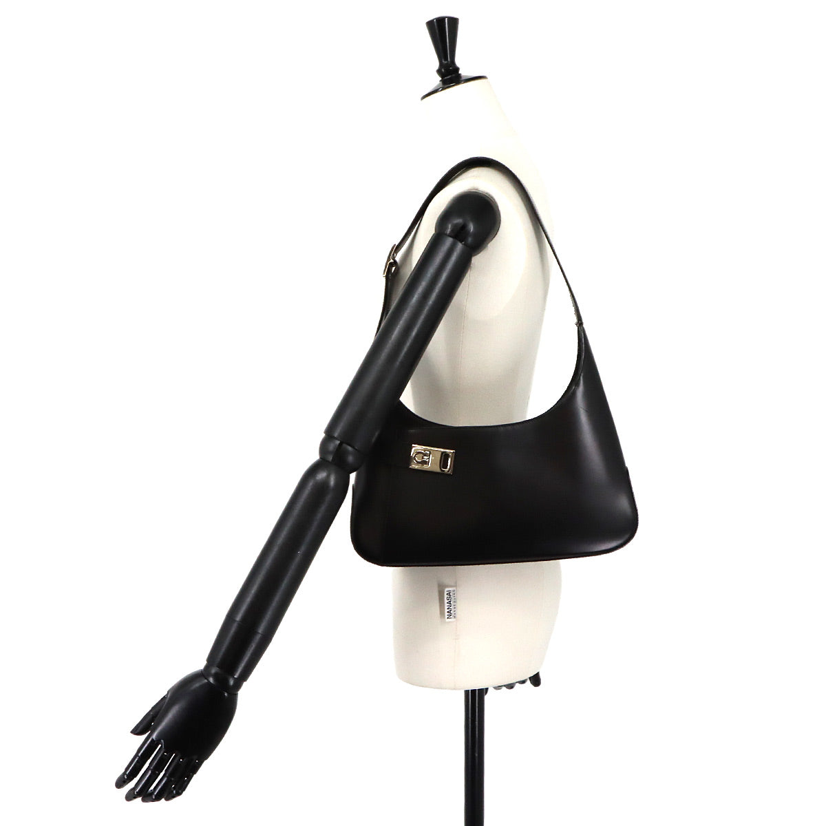 Gancini Shoulder Bag Leather Black 21 0170