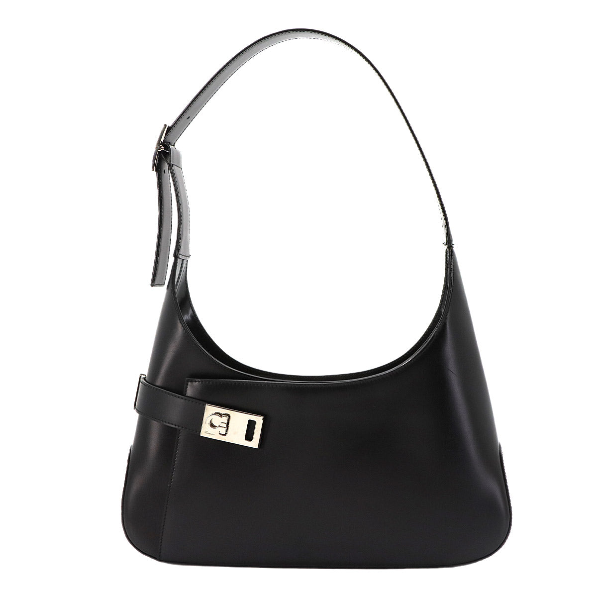 Gancini Shoulder Bag Leather Black 21 0170