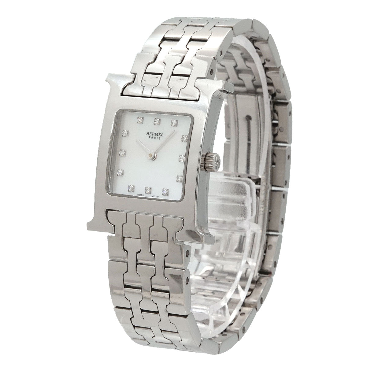 H Watch HH1 210 White Shell Dial 12P Diamond Quartz